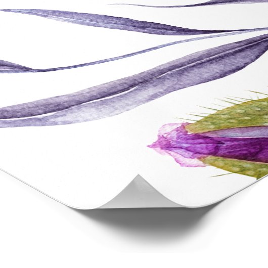 Waterverf Violet Poppy Floral Wedding Welkom Poster (Hoek)