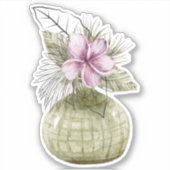 Waterverf violet potten huis plant sticker (Voorkant)