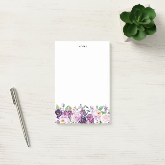  Waterverf Violet Purple Flowers Post-it® Notes (Kantoor)