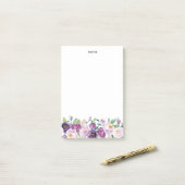  Waterverf Violet Purple Flowers Post-it® Notes (Op bureau)