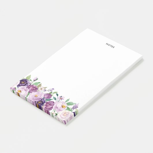 Waterverf Violet Purple Flowers Post-it® Notes (Schuin)