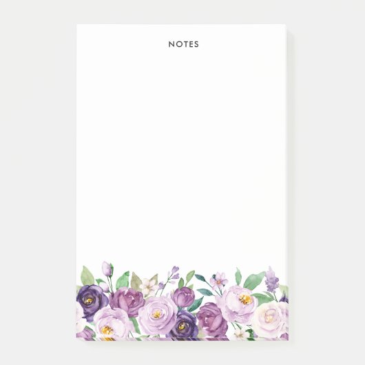  Waterverf Violet Purple Flowers Post-it® Notes (Voorkant)