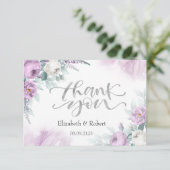 Waterverf Violet Rozen Bedankkaart (Staand voorkant)