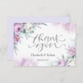 Waterverf Violet Rozen Bedankkaart (Voorkant / Achterkant)