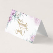 Waterverf Violet Rozen Hartelijk dank Visitekaartje (Voorkant)