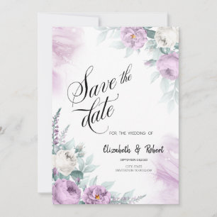 Waterverf Violet Rozen Opslaan Datum Save The Date