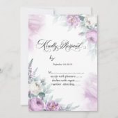 Waterverf Violet Rozen Polka Dots RSVP Kaart (Voorkant)