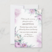 Waterverf Violet Rozen Polka Dots Wedding Kaart (Voorkant)