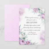 Waterverf Violet Rozen Polka Dots Wedding Kaart (Voorkant / Achterkant)