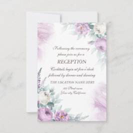 Waterverf Violet Rozen Polka Dots Wedding Kaart