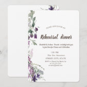 Waterverf Violet Wildflower repesal Dinner Kaart (Voorkant / Achterkant)