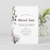 Waterverf Violet Wildflower repesal Dinner Kaart (Staand voorkant)