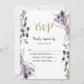 Waterverf Violet Wildflower RSVP Kaart (Voorkant)