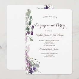 Waterverf Violet Wildflower Verloving Kaart