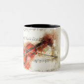 Waterverf Violin Tweekleurige Koffiemok (Voorkant rechts)