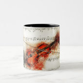 Waterverf Violin Tweekleurige Koffiemok (Center)