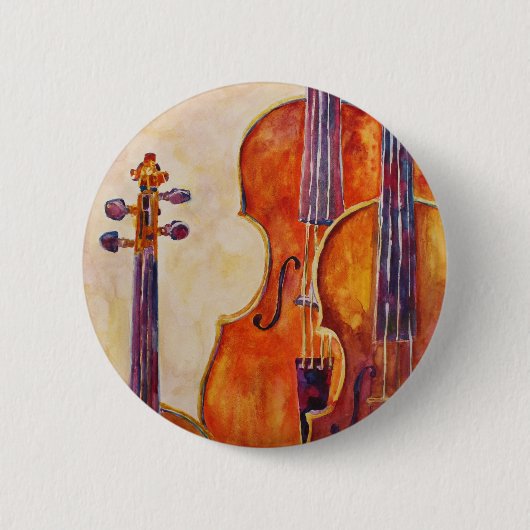 Waterverf Violins Ronde Button 5,7 Cm (Voorkant)