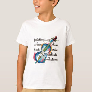 Waterverf Viool Kinderen Basic T-shirt