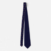 Waterverf Viool Monogram Initiaal Midnight Blue Stropdas (Achterkant)