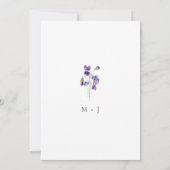 Waterverf Viooltjes Minimalistisch Bruiloftsdouche Kaart (Achterkant)