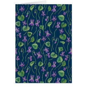 Waterverf viooltjes op blauw