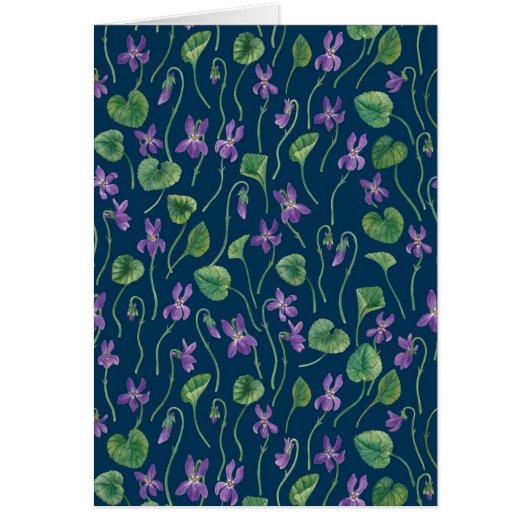 Waterverf viooltjes op blauw (Voorkant)