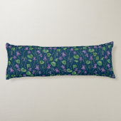 Waterverf viooltjes op blauw lichaamskussen (Achterkant)
