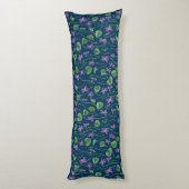 Waterverf viooltjes op blauw lichaamskussen (Achterkant (Verticaal))