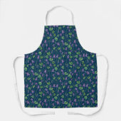 Waterverf viooltjes op blauw schort (Voorkant)