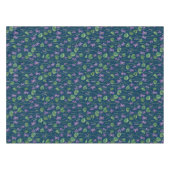 Waterverf viooltjes op blauw tafelkleed (Voorkant (Horizontaal))