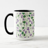 Waterverf viooltjes op wit mok (Links)
