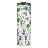 Waterverf viooltjes op wit thermosbeker (Achterkant)