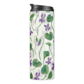 Waterverf viooltjes op wit thermosbeker (Geroteerd rechts)