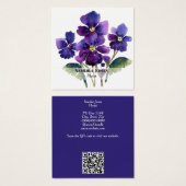 Waterverf Viooltjes Visitekaartjes (Voorkant /achterkant)