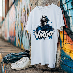 Waterverf Virgo Graffiti Airbrush Zodiac Design T-shirt