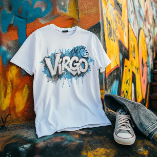 Waterverf Virgo Graffiti Airbrush Zodiac Design T-shirt