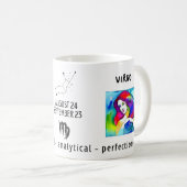 waterverf Virgo sterrenbeeld en kenmerken Koffiemok (Voorkant rechts)