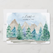 Waterverf Virtuele bruiloft van bergachtige bosbom Kaart (Achterkant)