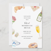 Waterverf virtuele Moederdag Brunch uitnodigingen (Voorkant)