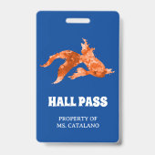 waterverf vis Leraar Hal Pas Badge (Achterkant)