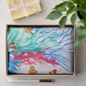 waterverf vis oceaan Nautisch Zee Cute Fisherman Tissuepapier (Geschenk)