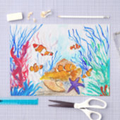 waterverf vis oceaan Nautisch Zee Cute Fisherman Tissuepapier (Craft)