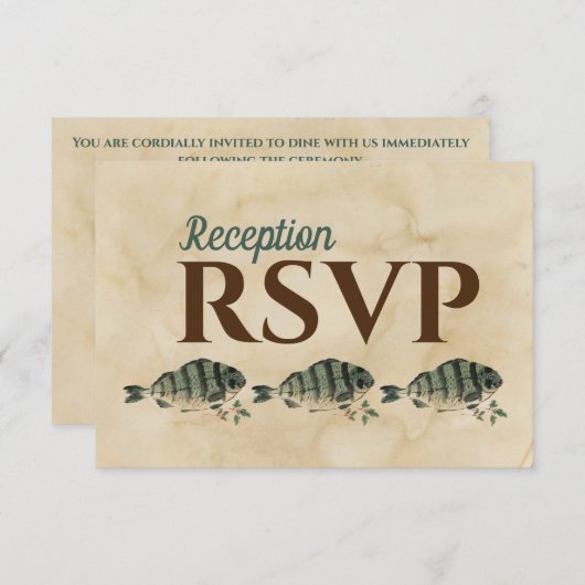  Waterverf Vis Opvang RSVP (Voorkant / Achterkant)