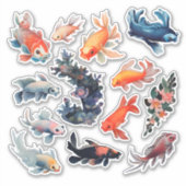 Waterverf vis scrapbook briefpapier sticker (Voorkant)