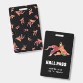 waterverf vis Teacher Hall Pass Badge (Voor- en achterkant)