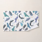 Waterverf vis vis goudblauw bad handdoek (Handdoek)