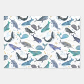 Waterverf vis vis goudblauw inpakpapier vel (Voorkant)