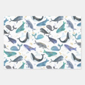 Waterverf vis vis goudblauw inpakpapier vel (Voorkant 3)