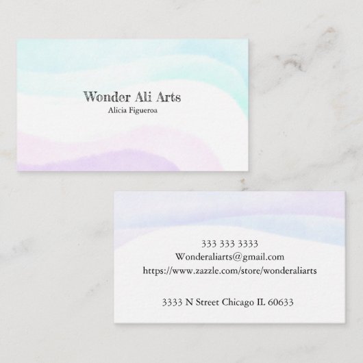 Waterverf Visitekaartje (Voorkant / Achterkant)