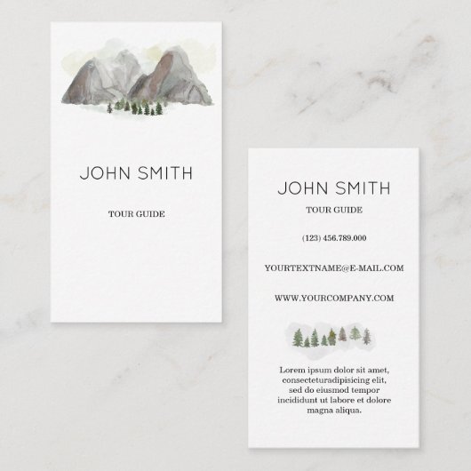 Waterverf visitekaartje (Voorkant / Achterkant)